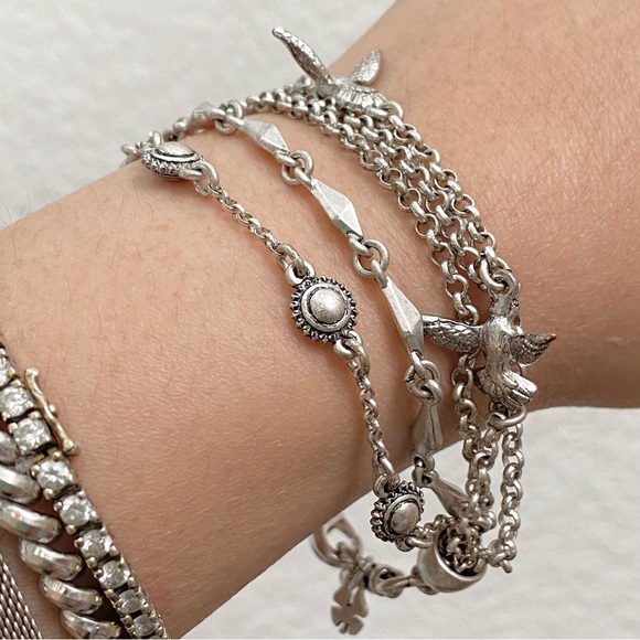 LUCKY BRAND Silver Hummingbird Multi Chain Bracelet - Picture 5 of 13